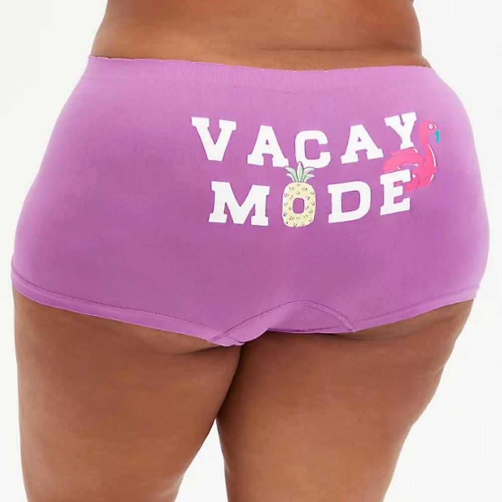 TORRID Seamless Boyshort Panty VACAY MODE Purple New